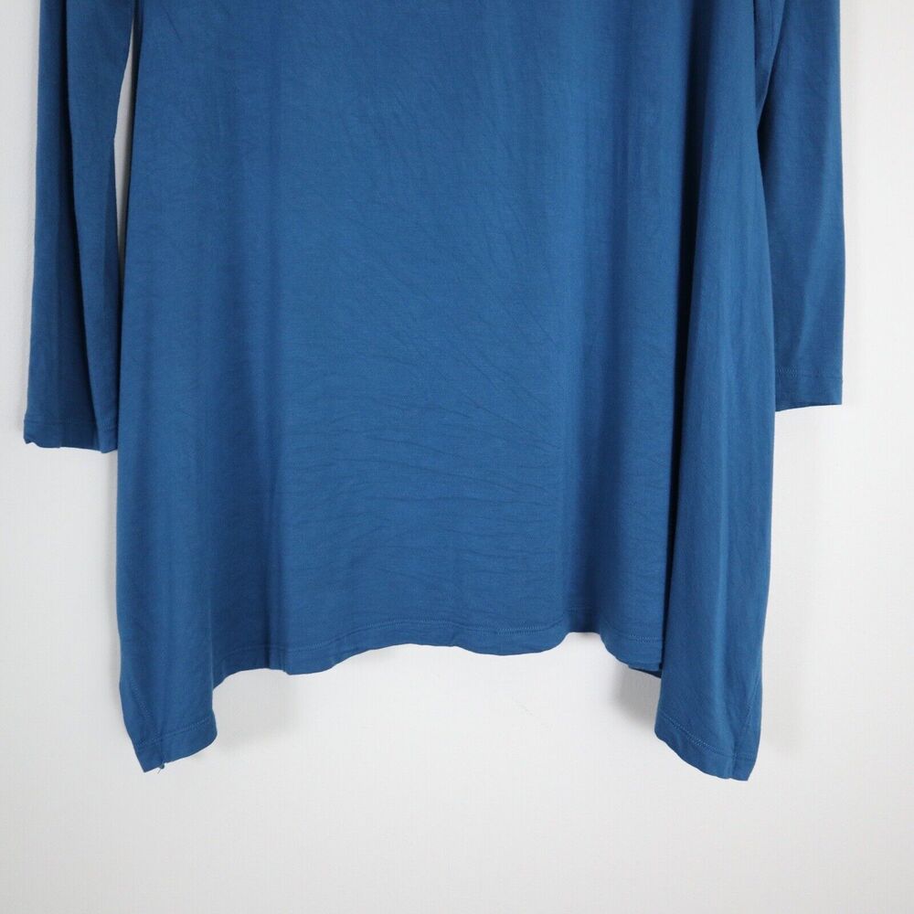 Soft Surroundings Size M Jersey Knit Tunic Scoop Neck Teal Blue Lagenlook - Picture 11 of 12